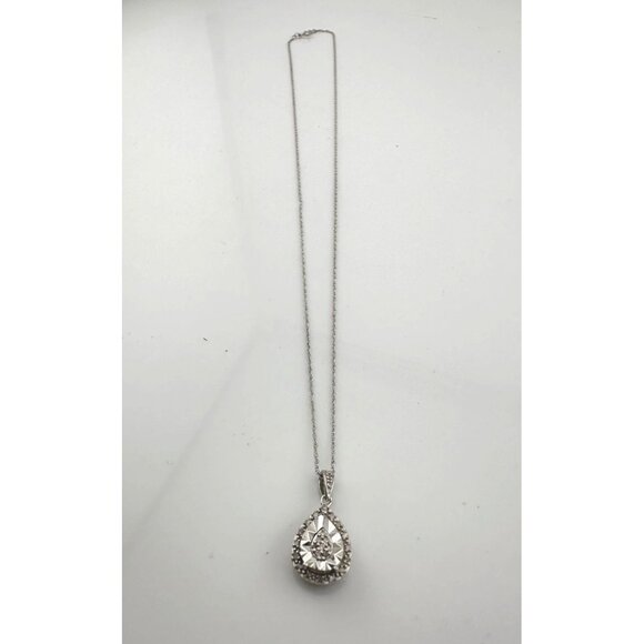 Pear Cut Natural Diamond Pendant Necklace - Picture 7 of 15